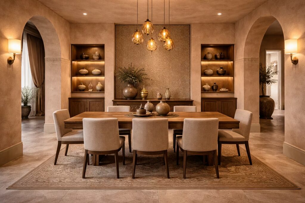 Contemporary Turkish dining space with artisanal detailing by Cmilano