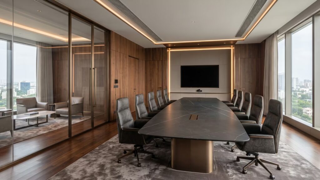 Luxury executive boardroom interior design in Chennai