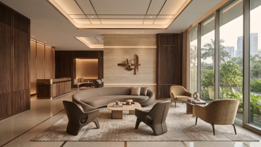 Luxury hospitality lounge interior design in Chennai