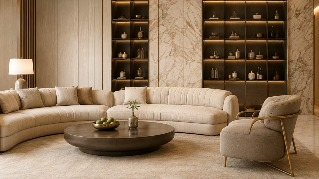 Luxury CMilano living room with Italian-inspired interiors