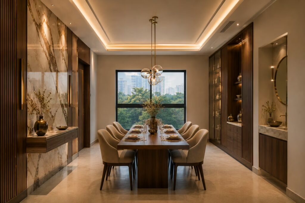 Luxury dining room after interior transformation Cmilano